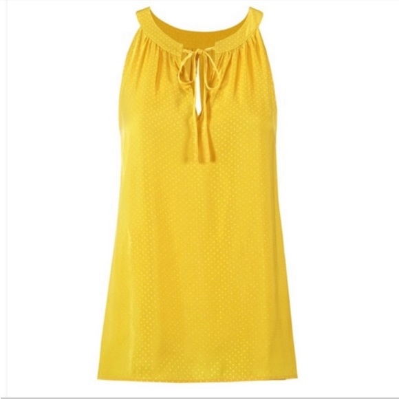 🎃CAbi Yellow French Dot Halter Neck Tank Top Medium - Picture 3 of 15